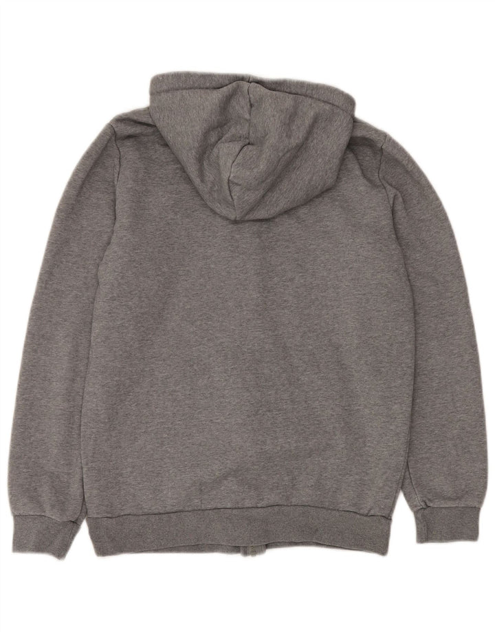 Suéter masculino PUMA com capuz e zíper gráfico pequeno cinza algodão esportivo