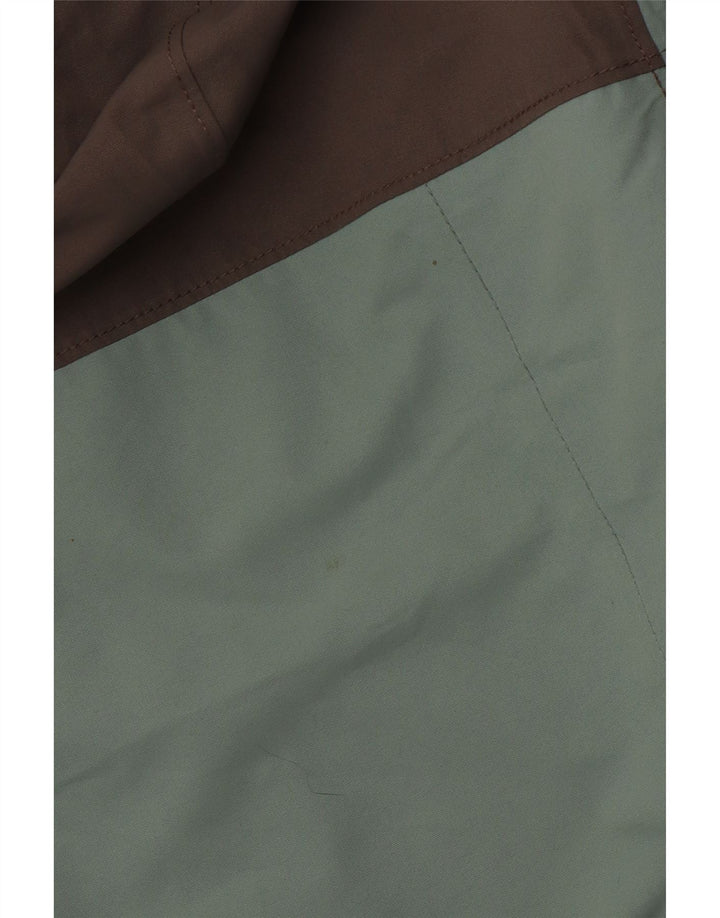 Capa de chuva feminina com capuz COLUMBIA UK 14 poliéster colorblock verde médio