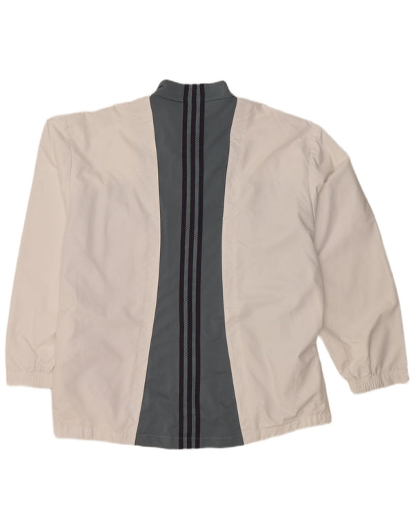 ADIDAS Mens Tracksuit Top Jacket UK 46/48 XL Branco Colourblock Poliéster