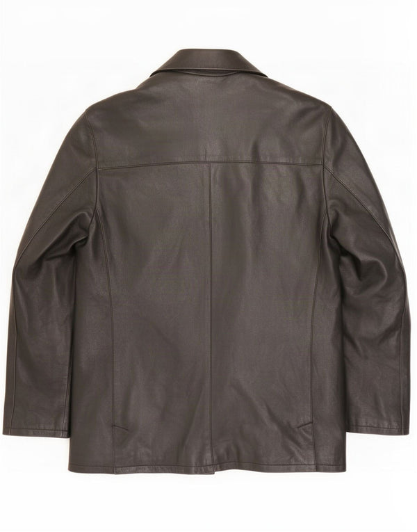 Jaqueta blazer masculina de couro com 4 botões da Conbipel IT 50 grande preta