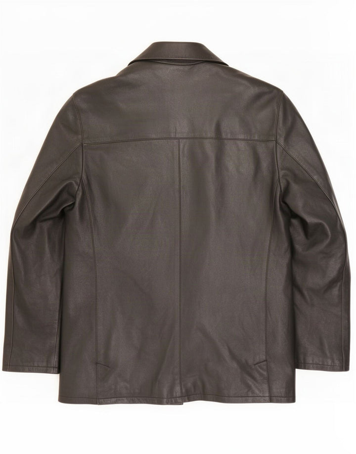 Jaqueta blazer masculina de couro com 4 botões da Conbipel IT 50 grande preta