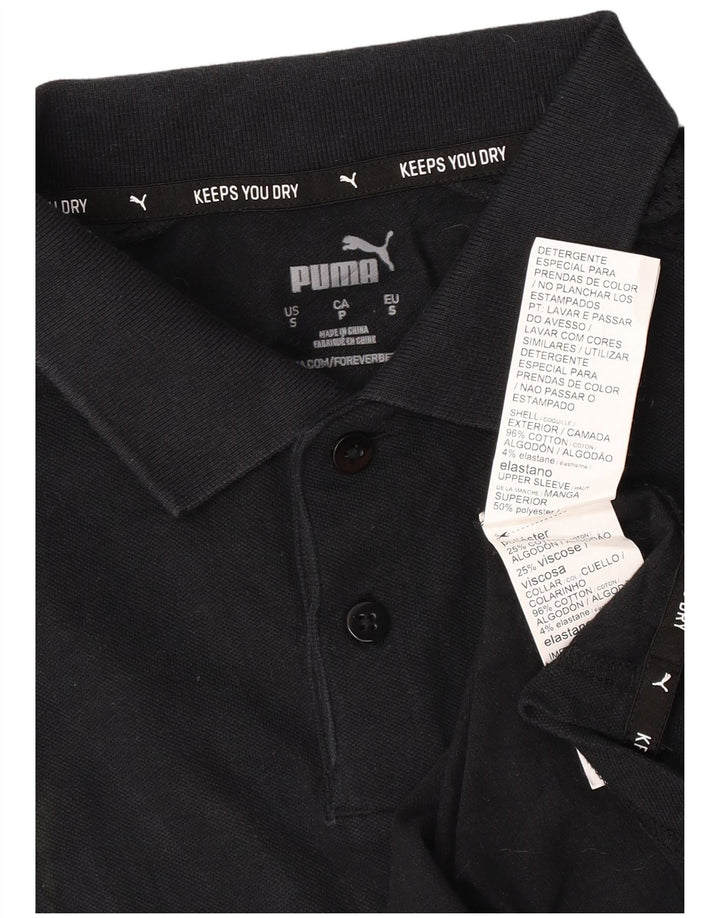 Camisa polo masculina Puma pequena algodão preto
