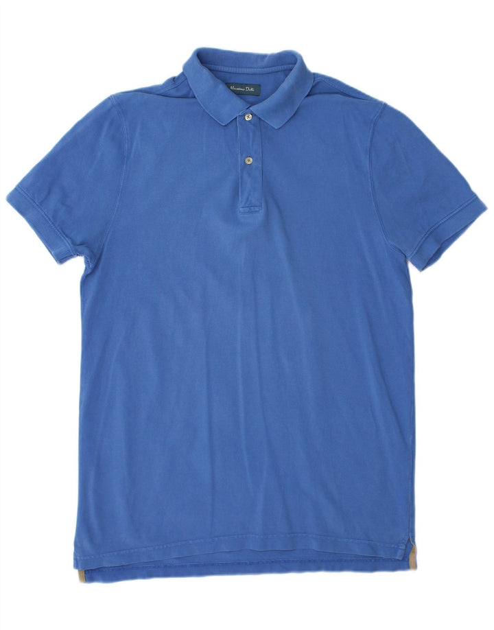 Camisa polo masculina MASSIMO DUTTI azul médio