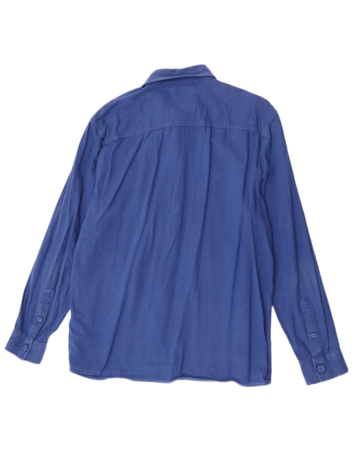 Crew Clothing Camisa masculina grande algodão azul