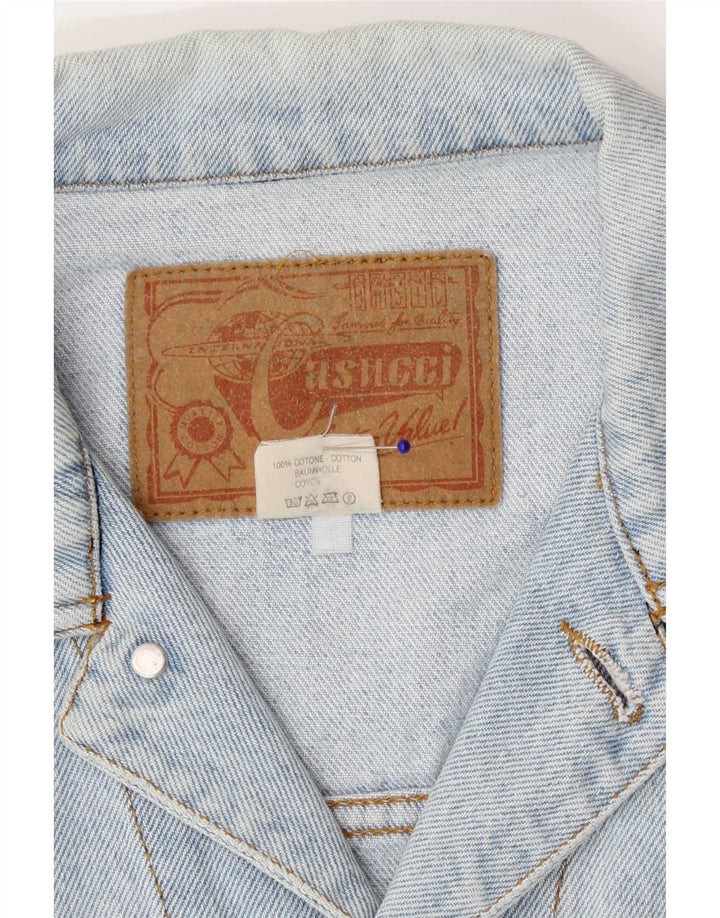 Jaqueta jeans masculina Casucci UK 40 grande algodão azul