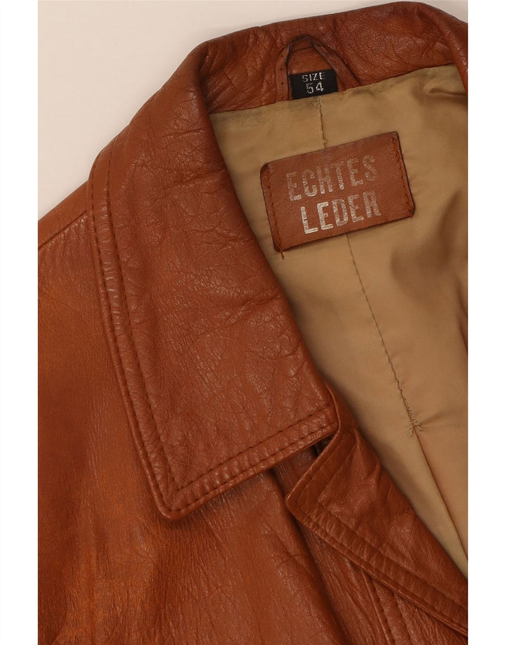 Jaqueta de couro masculina vintage UK 38 couro marrom médio