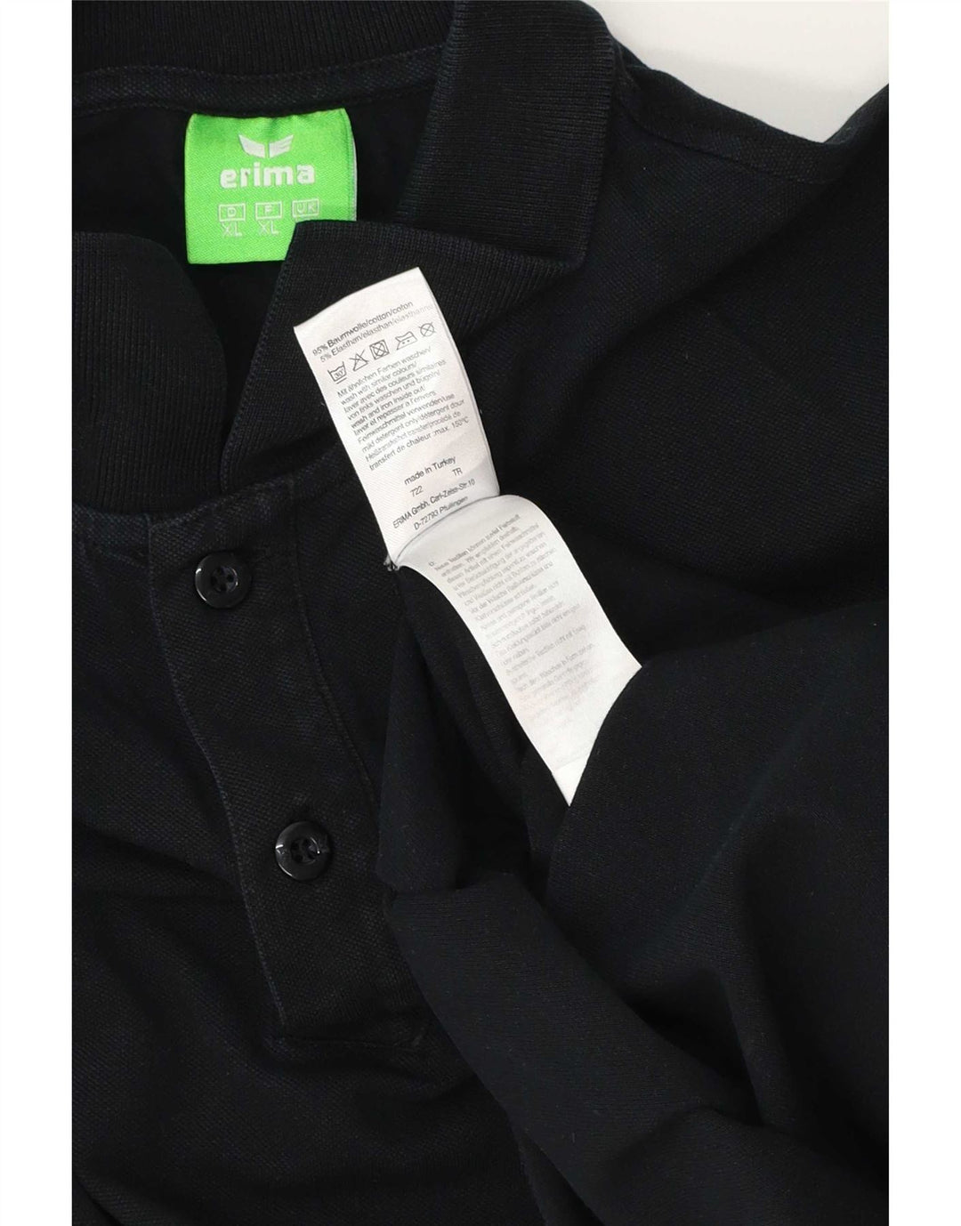 Camisa polo masculina Erima XL algodão preto