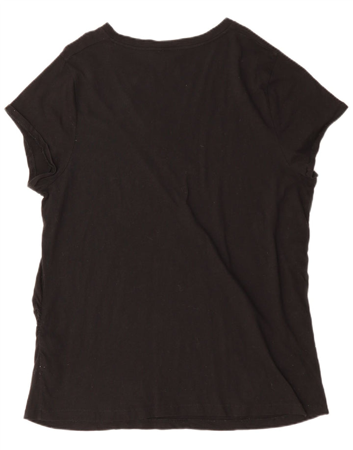 Camiseta feminina J. Crew Top UK 16 grande algodão preto