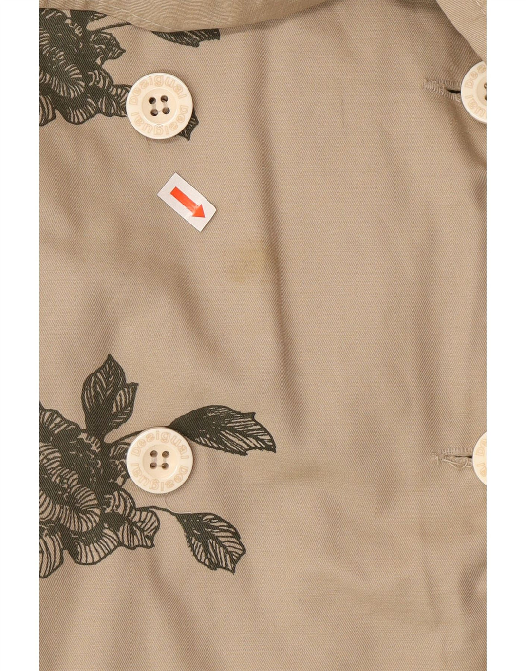 Trench coat feminino Desigual duplo breasted UE 38 médio bege floral