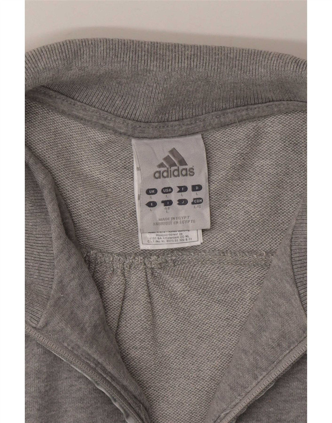 Adidas Womens Tracksuit Top Jacket UK 16 Grande Cinza Algodão