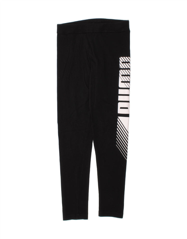PUMA Girls Graphic Leggings 11-12 Years  Black Vintage Puma and Second-Hand Puma from Messina Hembry 