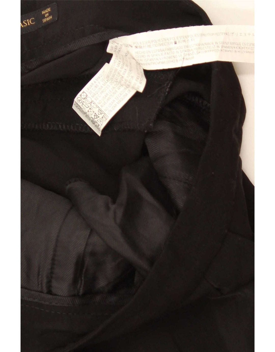 Calça casual feminina Zara Pegged médio W28 L32 poliéster preto