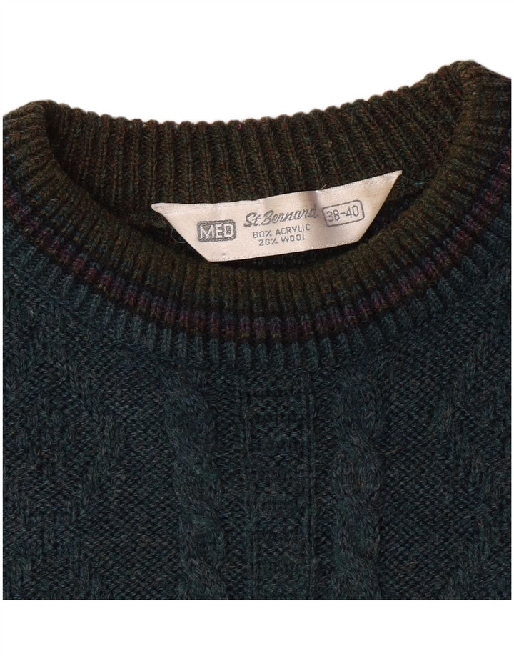 Suéter masculino St. Bernard com gola redonda EU 38/40 médio verde retrô