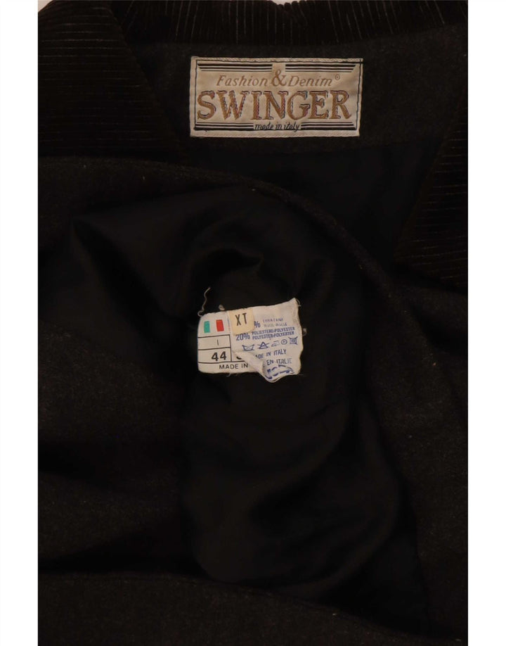 Jaqueta Bolero feminina Swinger com peito duplo IT 44 lã cinza médio