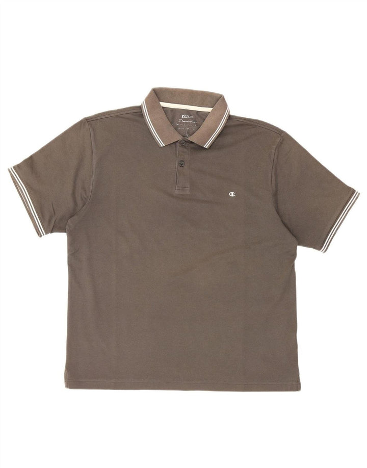 Camisa polo masculina CHAMPION grande algodão cinza