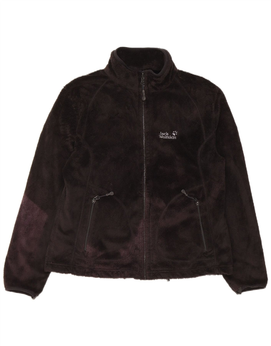 Jaqueta feminina de lã com forro Jack Wolfskin Reino Unido 16 grande poliéster preto