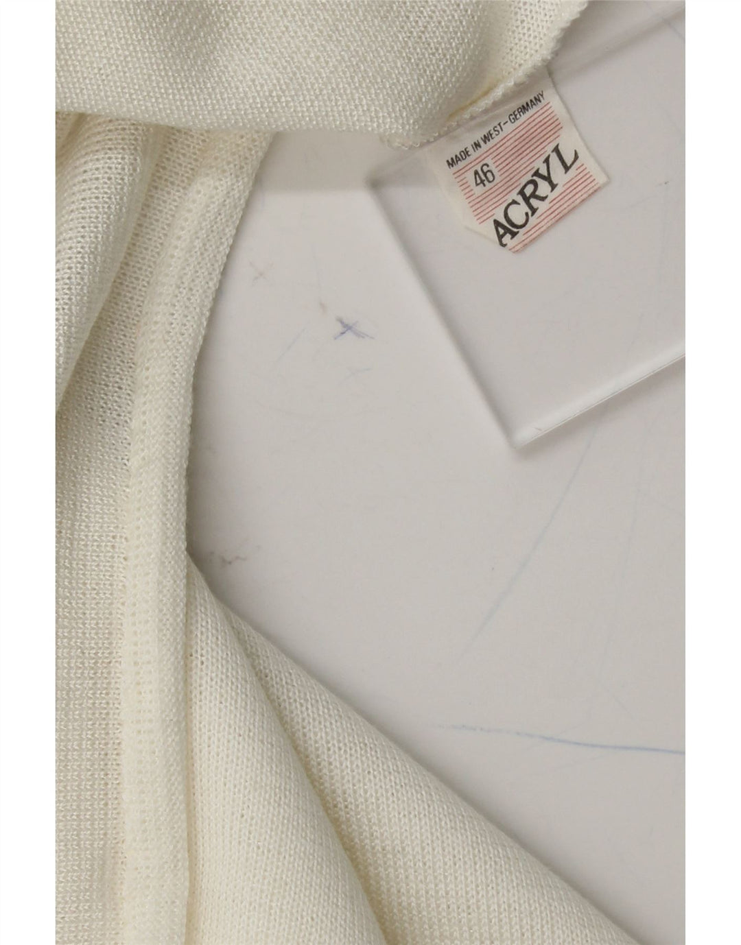 VINTAGE Womens Vest Tank Top EU 46 XL White Acrylic Vintage Vintage and Second-Hand Vintage from Messina Hembry 