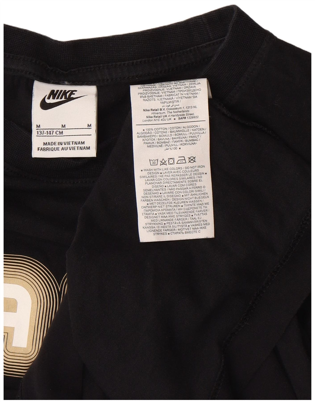 Camiseta Nike Boys Graphic Top 10-11 Anos Médio Algodão Preto