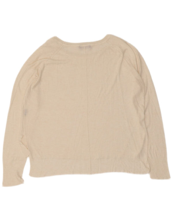 Suéter feminino Zara com gola canoa Reino Unido 16 grande bege