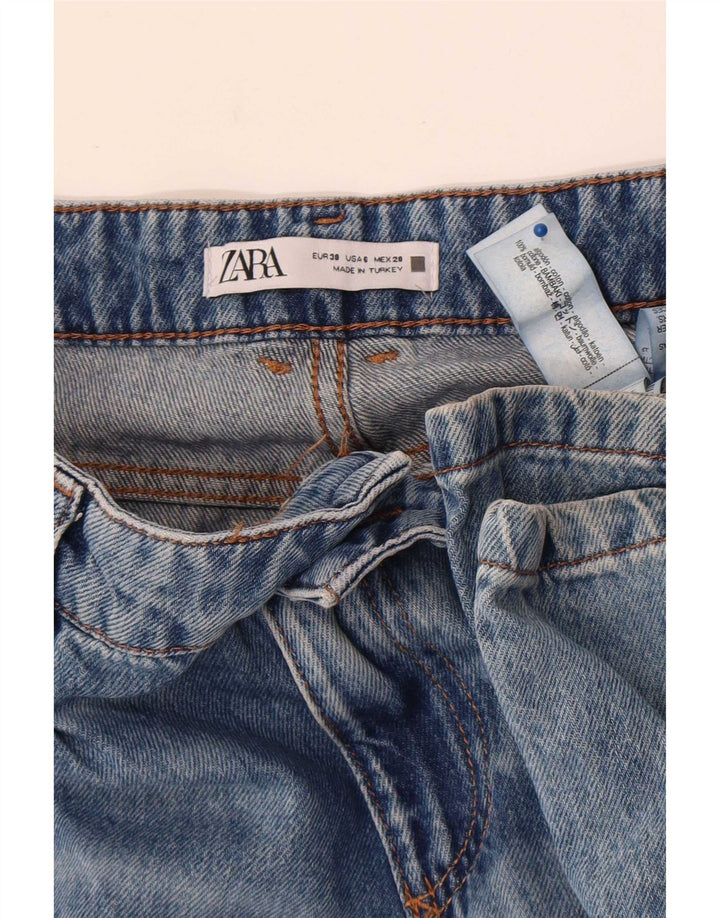 Zara Jeans feminino queimado EU 38 pequeno W28 L32 algodão azul