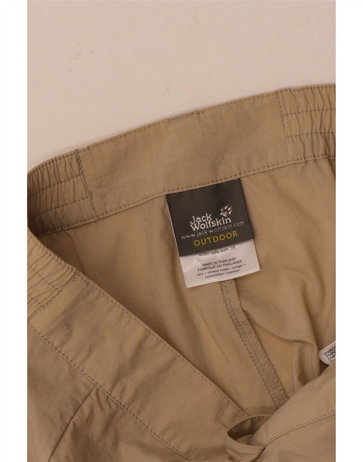 Shorts cargo feminino Jack Wolfskin UK 10/12 pequeno W29 poliamida bege