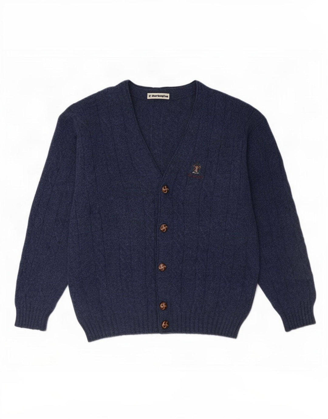 Suéter cardigã masculino Burlington IT 48 lã azul marinho médio