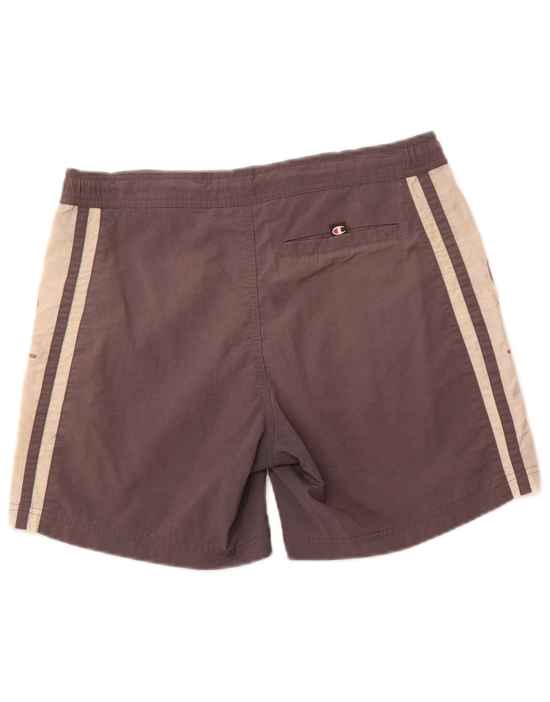 CHAMPION Shorts de natação masculino gráfico pequeno cinza colorblock poliamida