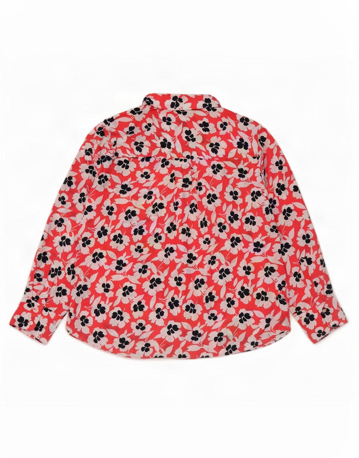 Blusa feminina Marks & Spencer grande tamanho Reino Unido 18 XL poliéster floral vermelho