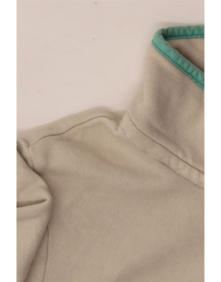 Suéter feminino Joules com gola redonda e botão UK 16 listrado branco grande