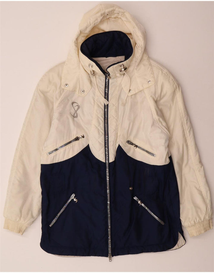 Casaco corta-vento feminino grande com estampa SPORTALM EU 38 Médio Off White