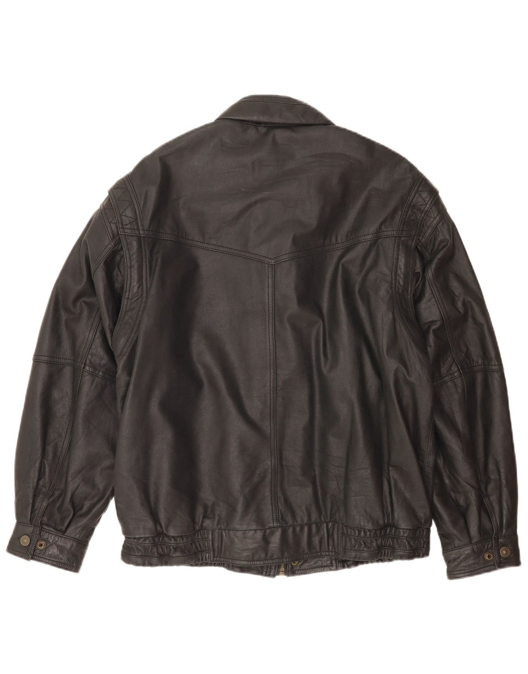 Jaqueta de couro bomber masculina vintage UE 50 grande couro preto
