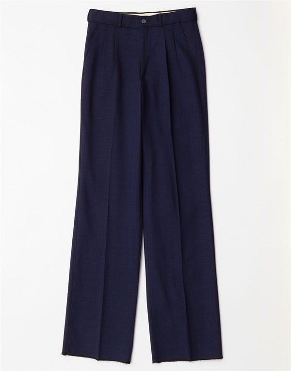 Calça de terno masculina vintage W25 L35 azul marinho