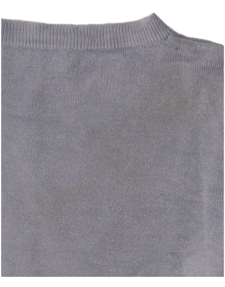 Suéter feminino Marks & Spencer com gola redonda grande, Reino Unido 10 pequeno azul