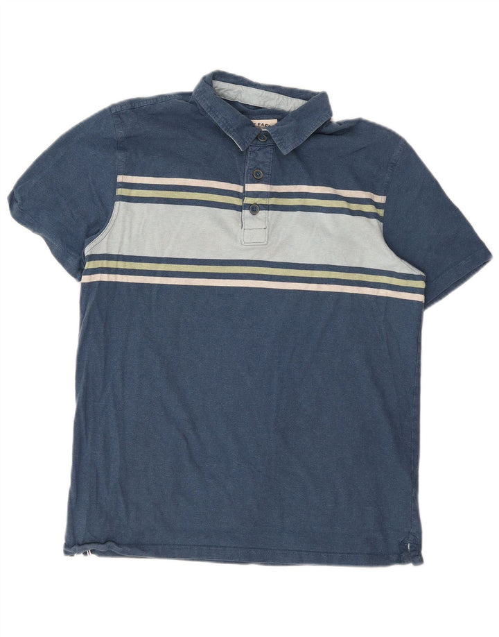 Camisa polo masculina Fat Face grande algodão colorblock azul