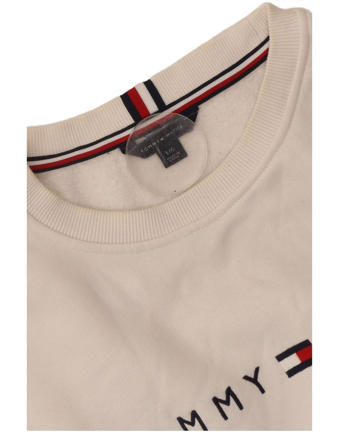 Vestido feminino TOMMY HILFIGER com estampa gráfica UK 16 grande bloco colorido branco