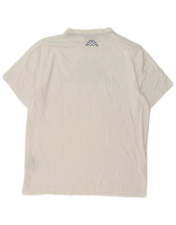 Camiseta gráfica masculina Kappa Top médio algodão branco