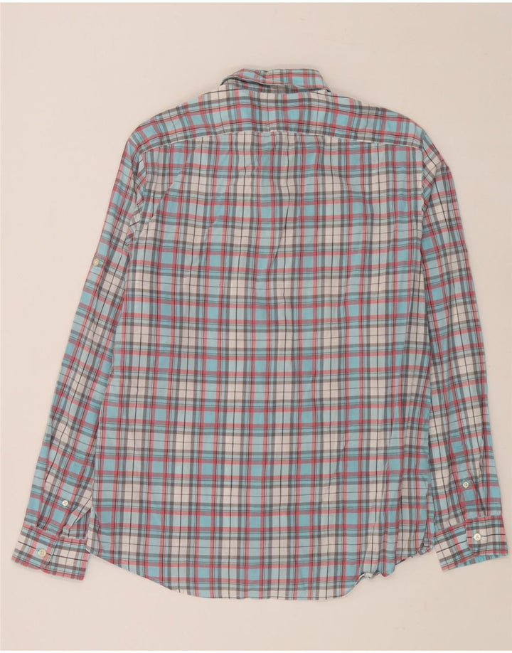 Camisa masculina Classic Fit da Gap, algodão xadrez azul médio