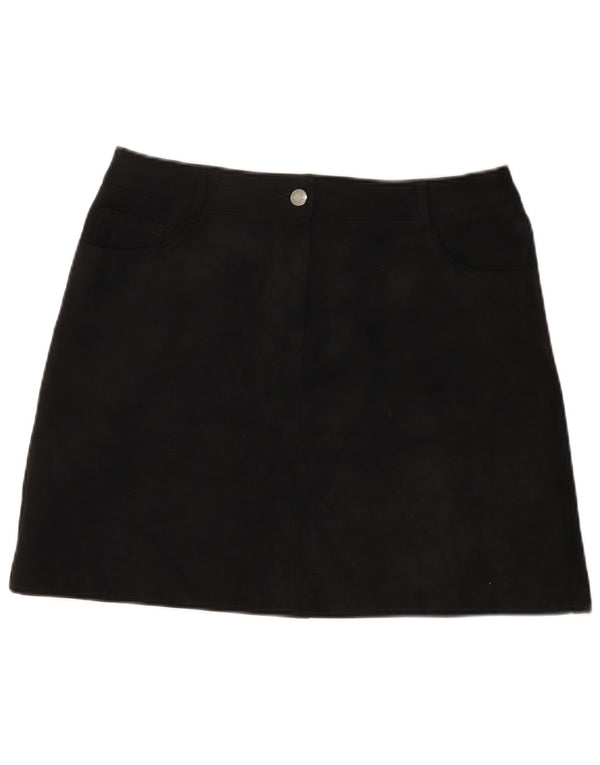 Minissaia feminina Marks & Spencer Reino Unido 14 grande W32 poliéster preto