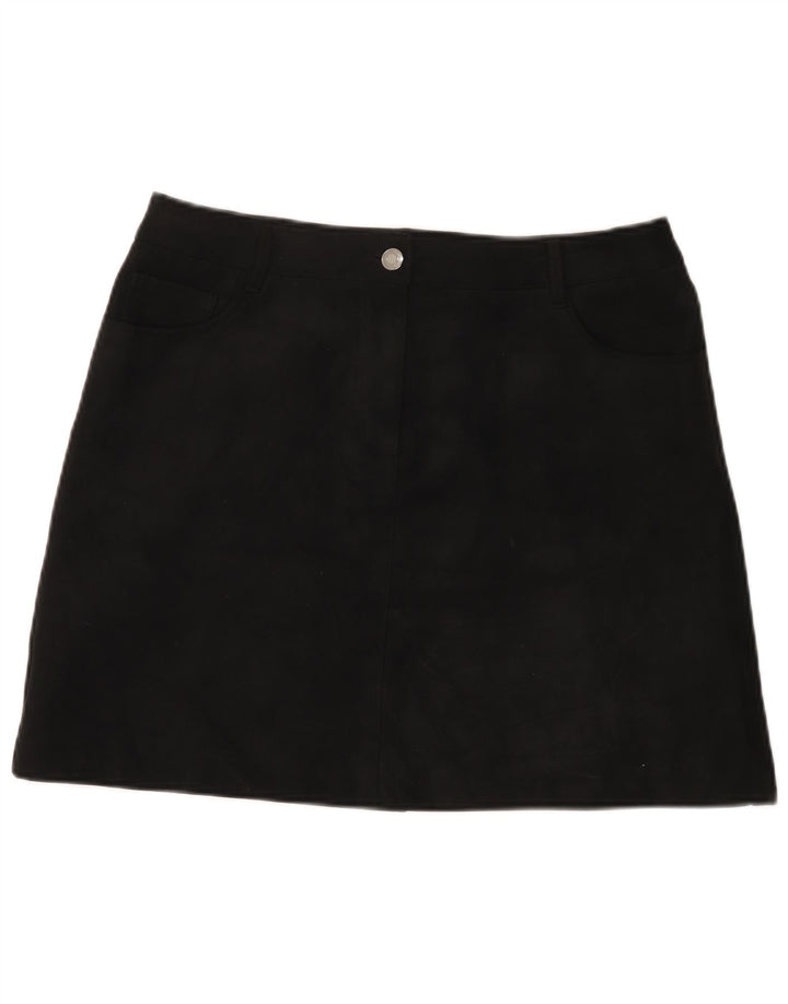 Minissaia feminina Marks & Spencer Reino Unido 14 grande W32 poliéster preto