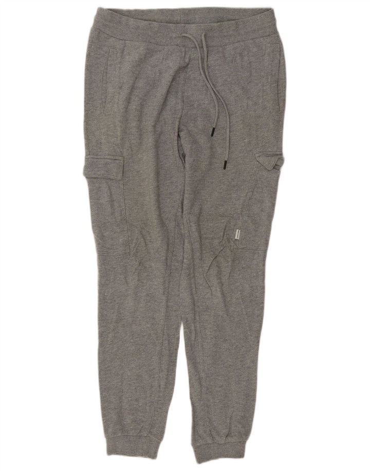 JACK & JONES Calça de treino masculina Cargo Joggers de algodão cinza médio