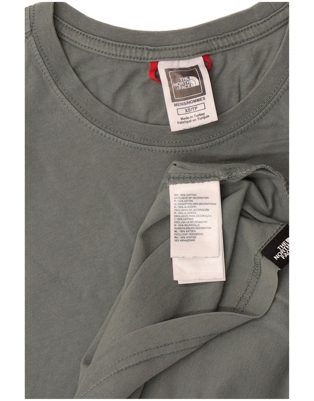 THE NORTH FACE Mens Camiseta Top XS Algodão Verde