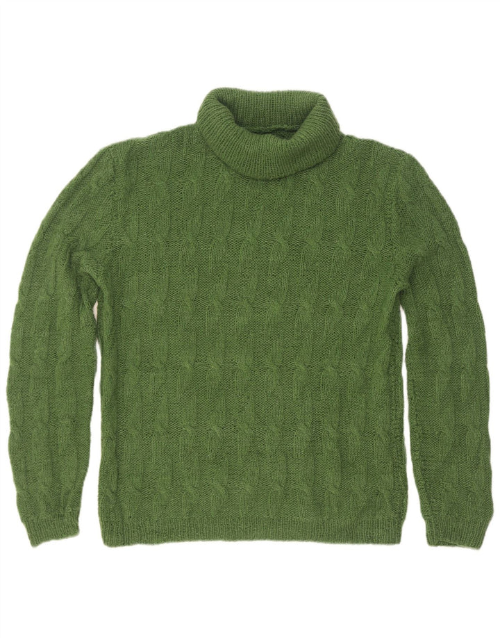 Suéter masculino vintage com gola redonda pequeno verde