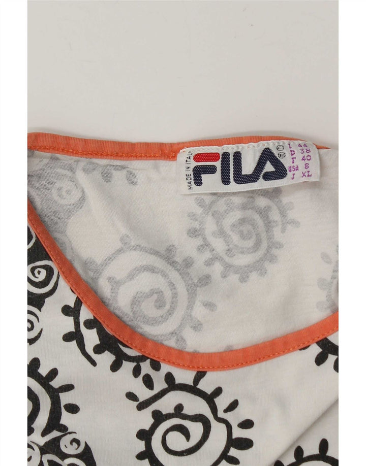 Camiseta feminina Fila Top IT 44 médio branco paisley