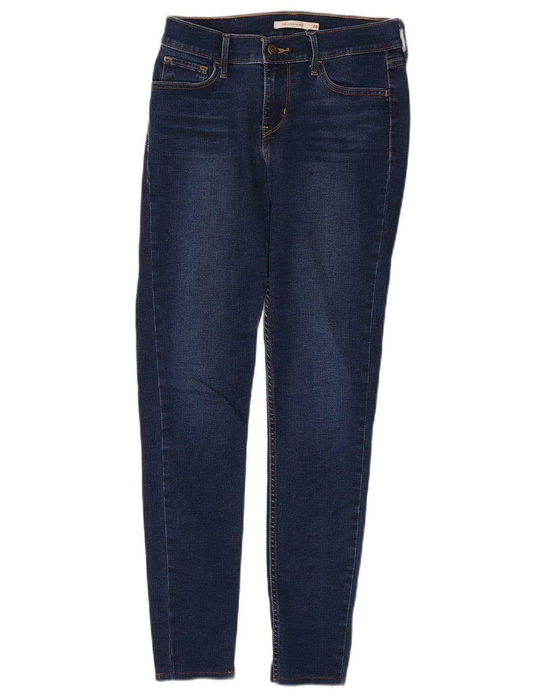 Calça jeans feminina Levi's 710 Super Skinny W28 L29 azul marinho