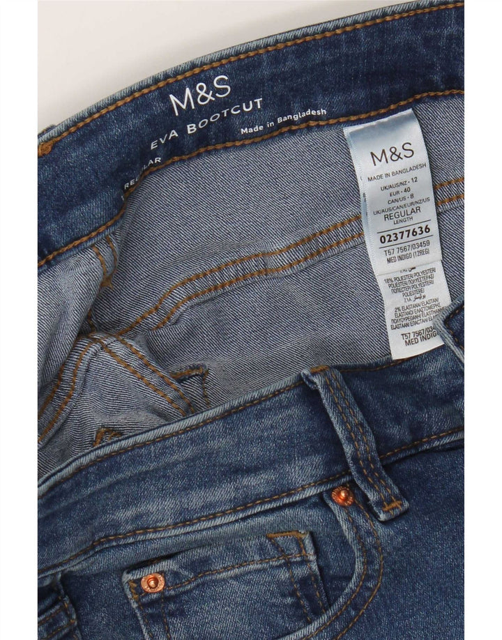 Marks & Spencer Feminino Eva Regular Bootcut Jeans Reino Unido 12 Médio W32 L30 Azul