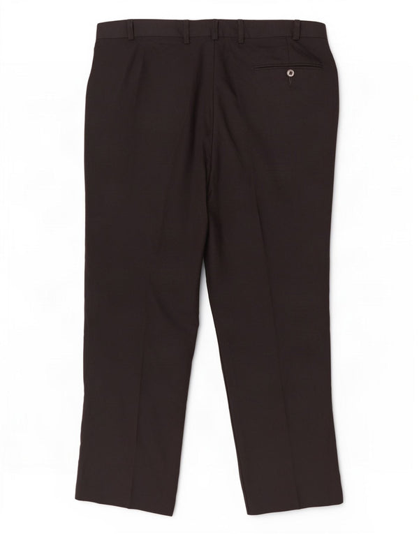 Calça masculina de terno reto Marks & Spencer W36 L29 poliéster preto