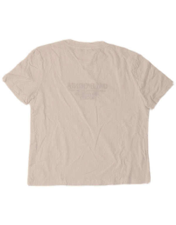 Zara Camiseta Feminina Crop Graphic Top UK 10 Pequeno Algodão Branco