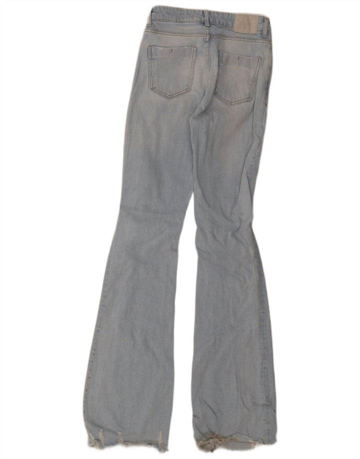 Zara Calça jeans feminina alta e desgastada EU 34 2XS W24 L36 Azul
