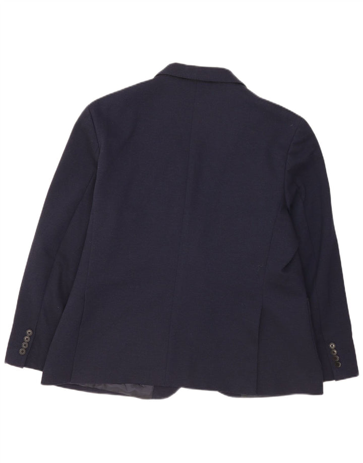 Jaqueta blazer masculina de 2 botões Marks & Spencer Reino Unido 46 XL azul marinho poliéster