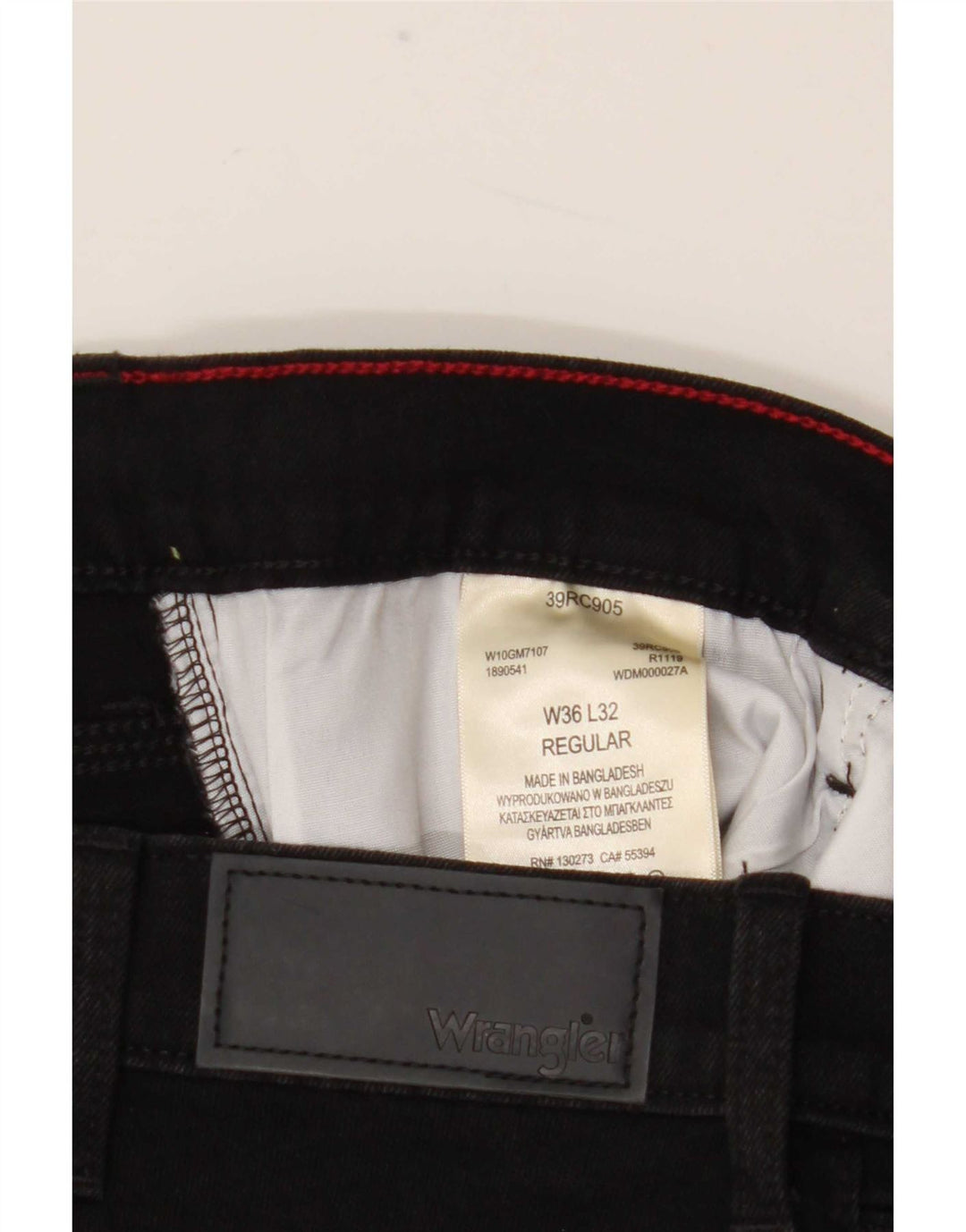 Wrangler feminino regular reto jeans W36 L32 algodão preto